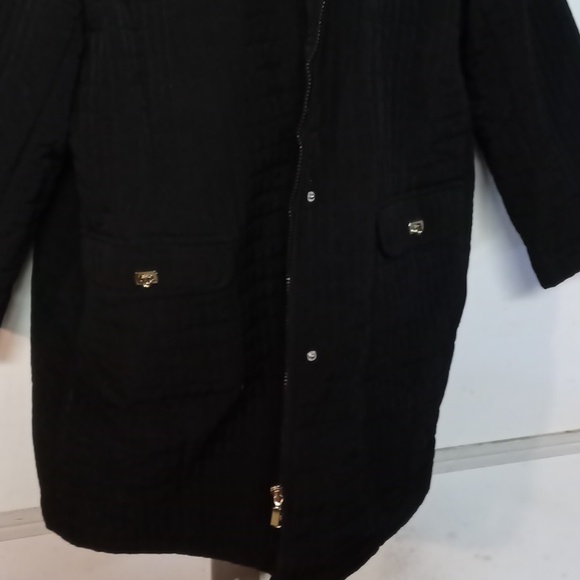 Komitor women's trench coat. Pretty teal inner liner. - Picture 3 of 5